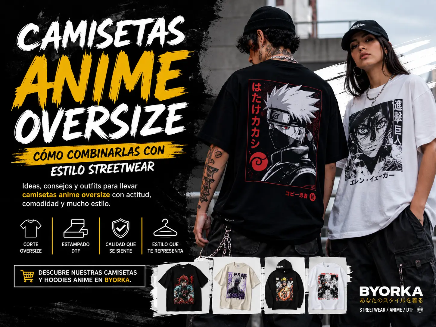 Camisetas anime oversize: 7 outfits únicos