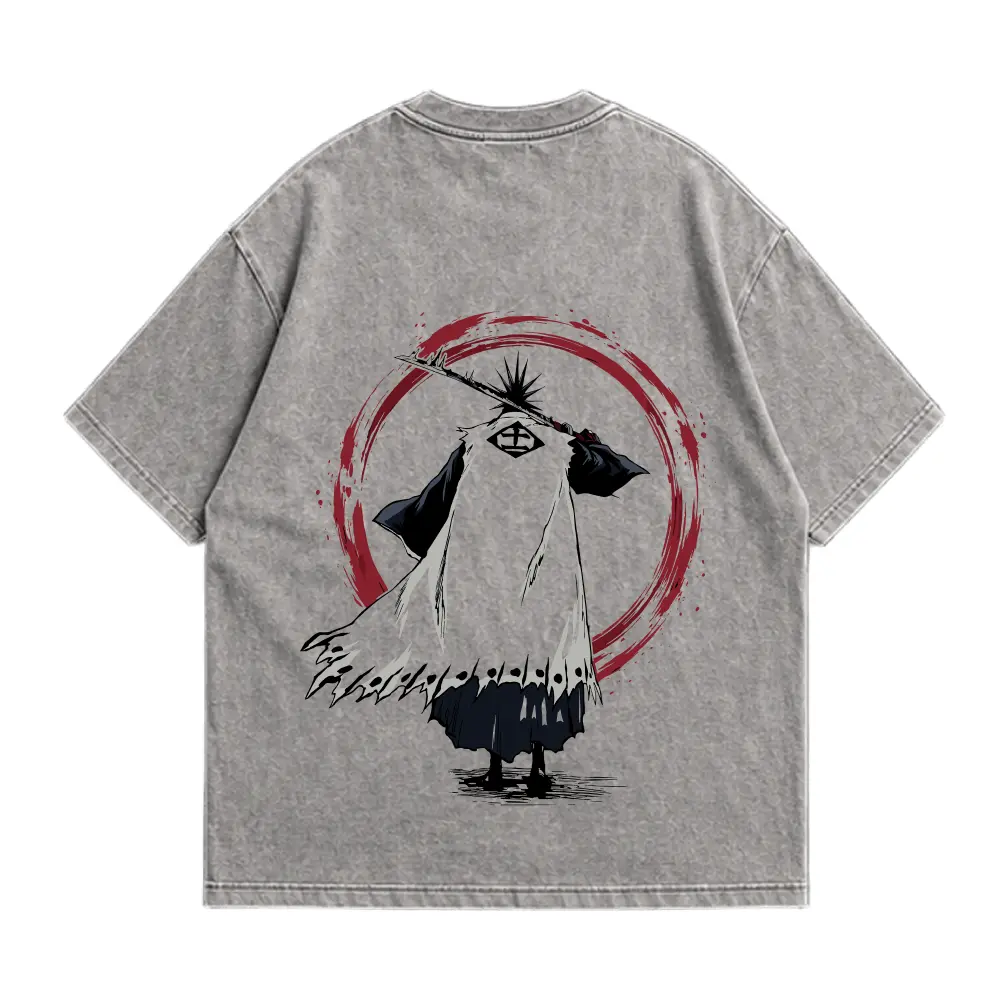 Camiseta Kenpachi Crimson Circle - Acid wash