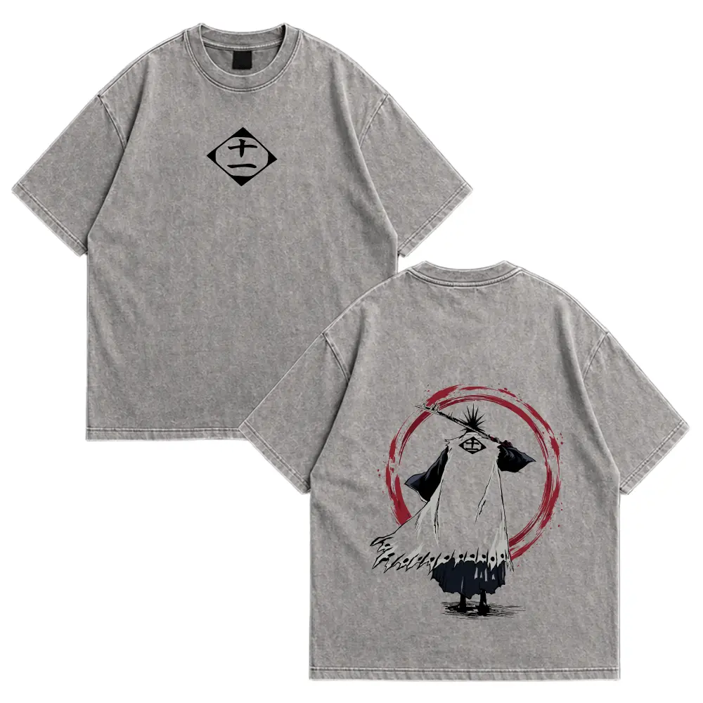 Camiseta Kenpachi Crimson Circle - Acid wash
